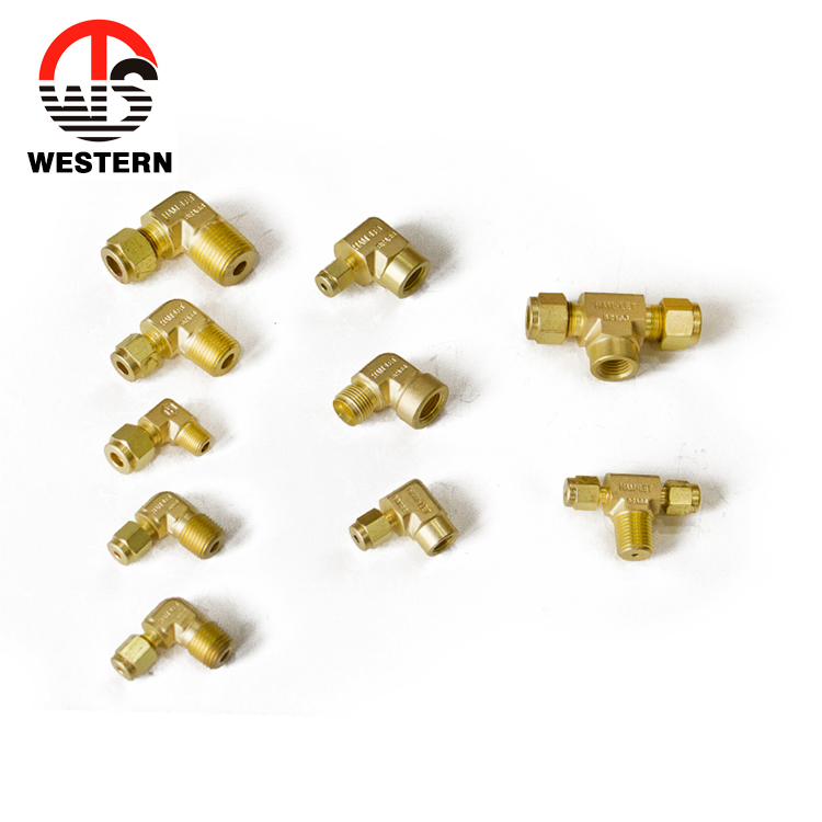 Brass Pneumatic Compression Elbow Connector